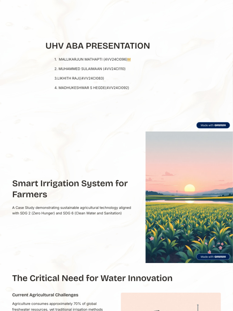 Smart Irrigation System for Sustainable Farming | PDF | Agriculture ...