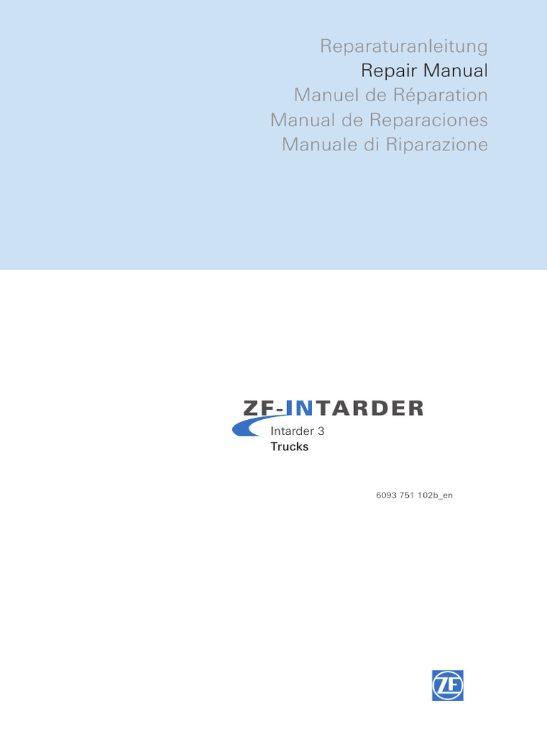 ZF Intarder 3 Repair Manual for Trucks | PDF | Bearing (Mechanical ...