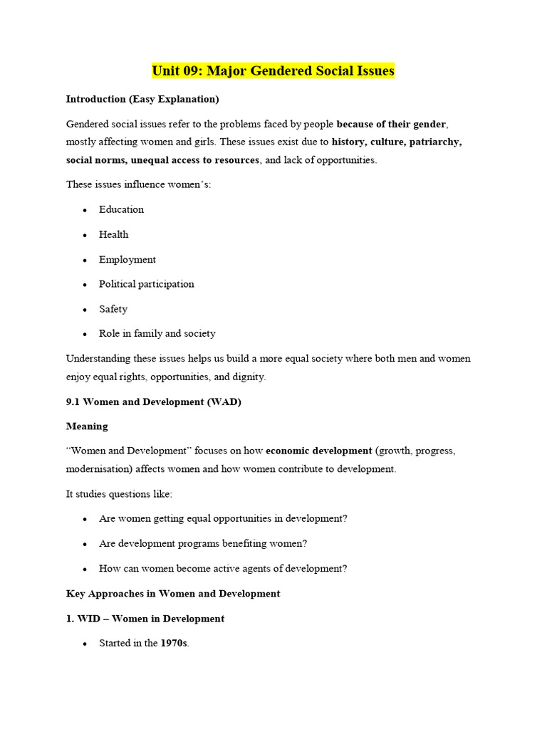 Gendered Social Issues and Development | PDF | Domestic Violence | Violence