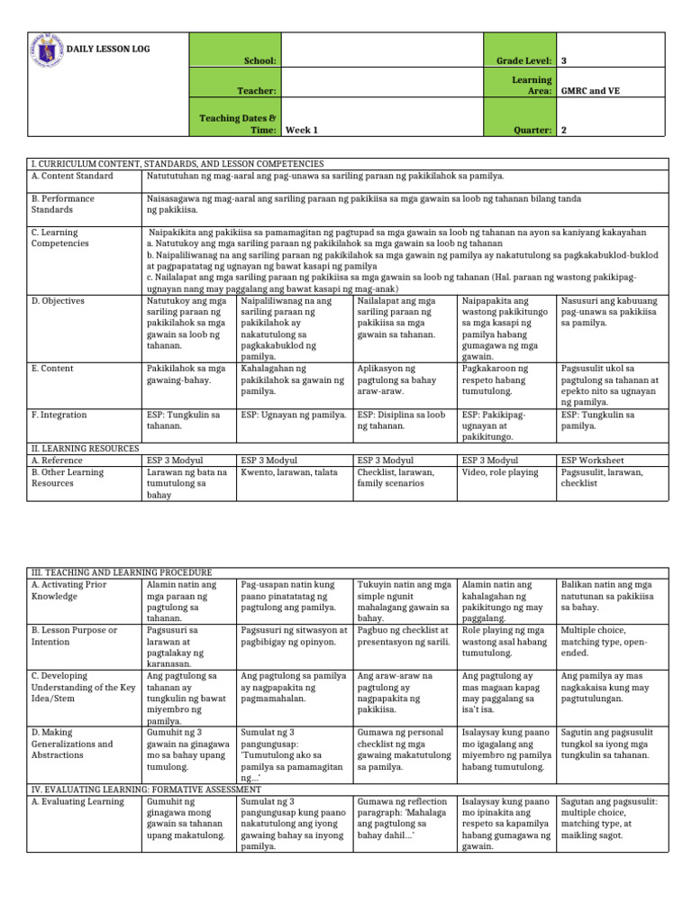q2 DLP Competency #1 | PDF