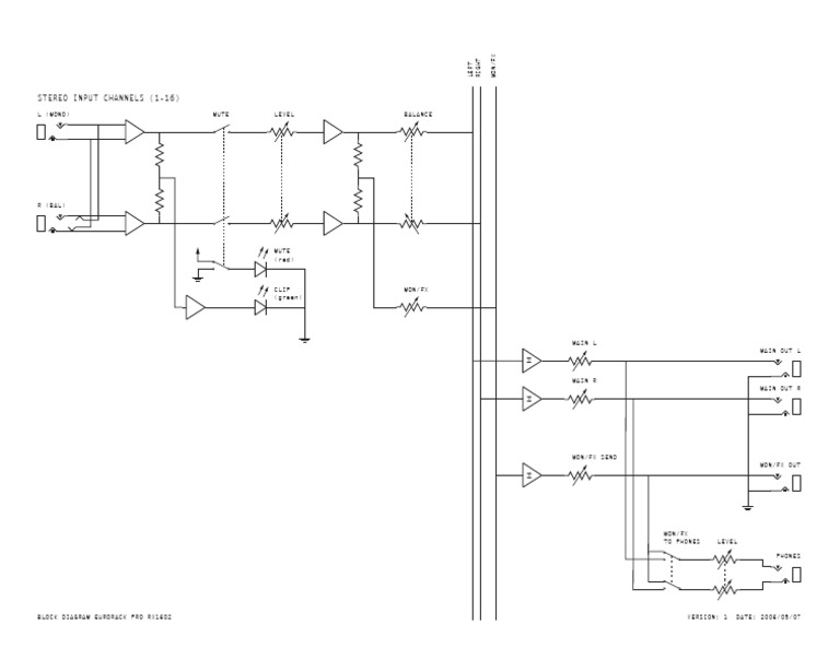 Behringer RX1602 Block Diagram | PDF