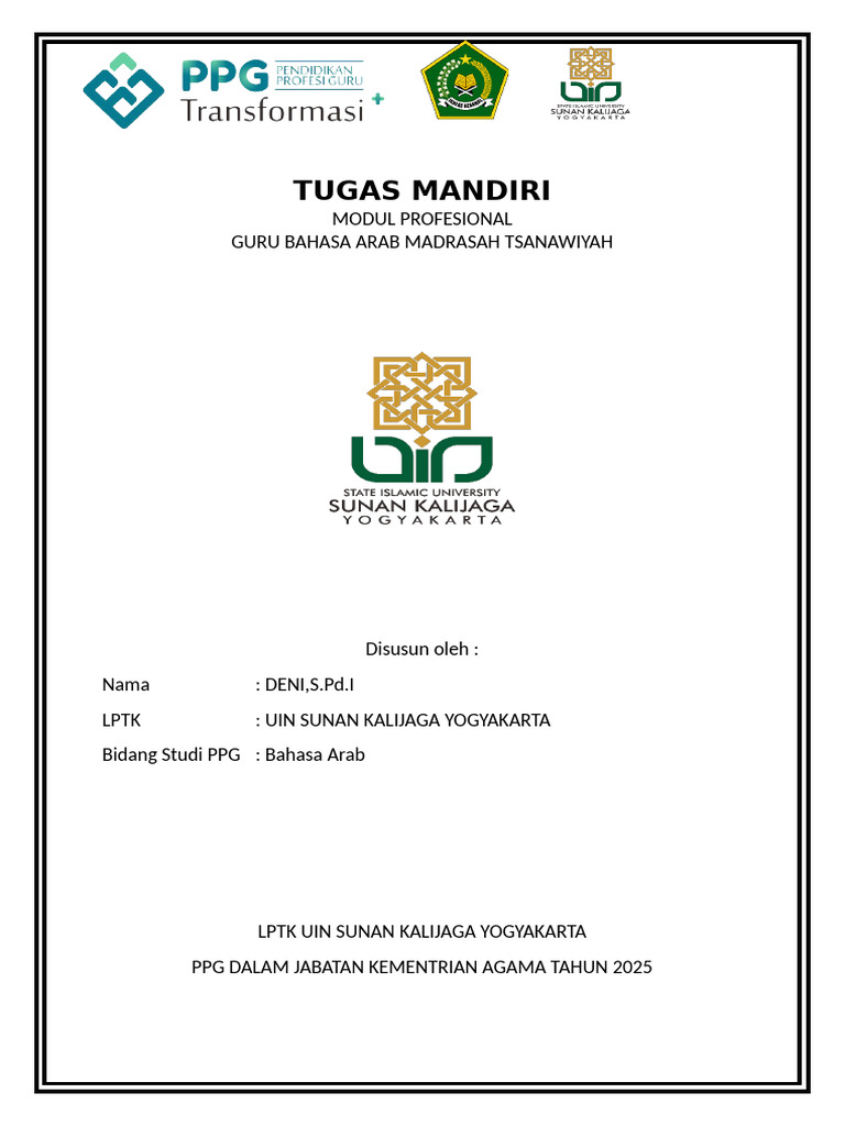 Tugas Mandiri PPG Bahasa Arab 2025 | PDF