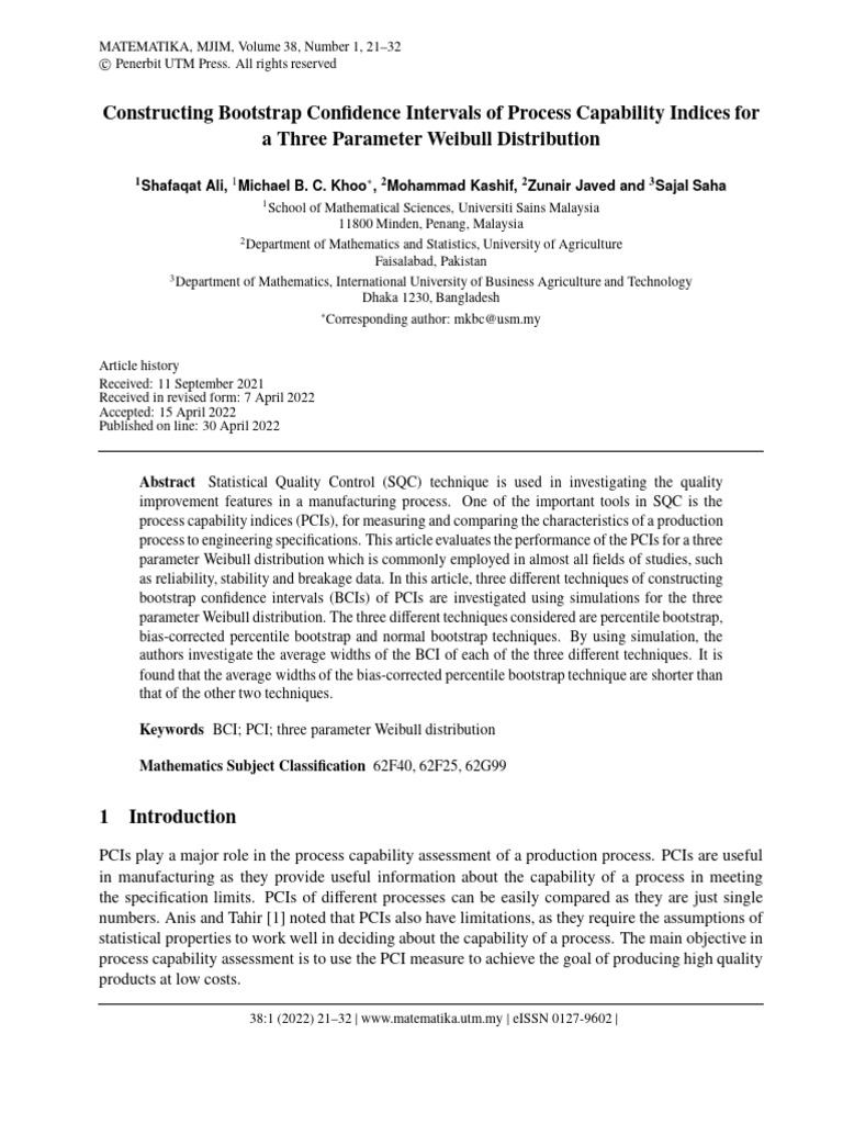 Bootstrap Confidence Intervals for PCIs | PDF | Bootstrapping ...