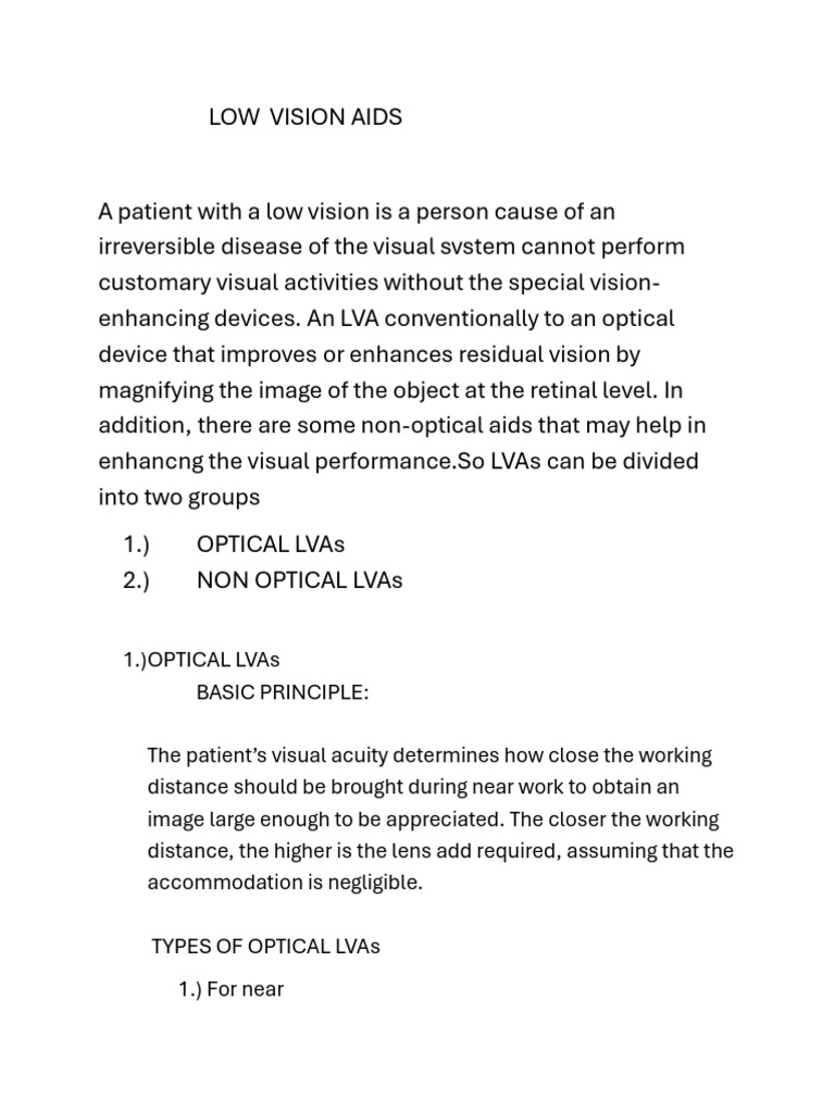 Low Vision AIDS | PDF | Optics | Light