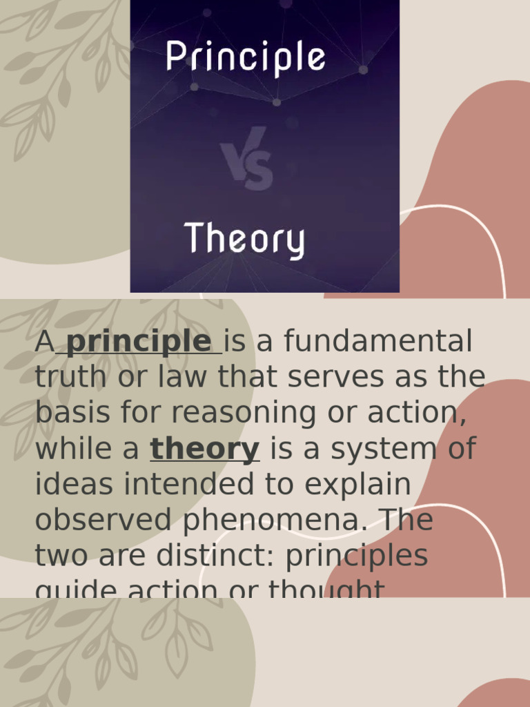 Principles vs. Theories Explained | PDF | Theory | Learning