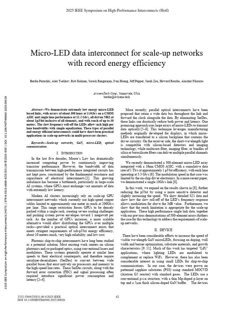Energy-Efficient Micro-LED Interconnects | PDF | Light Emitting Diode ...