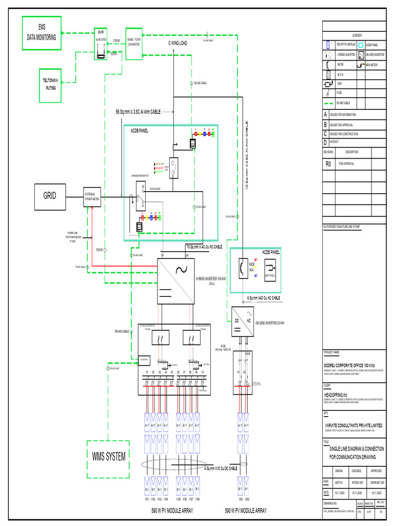100KW Hybrid Solar Plant SLD Diagram | PDF | Manufactured Goods ...