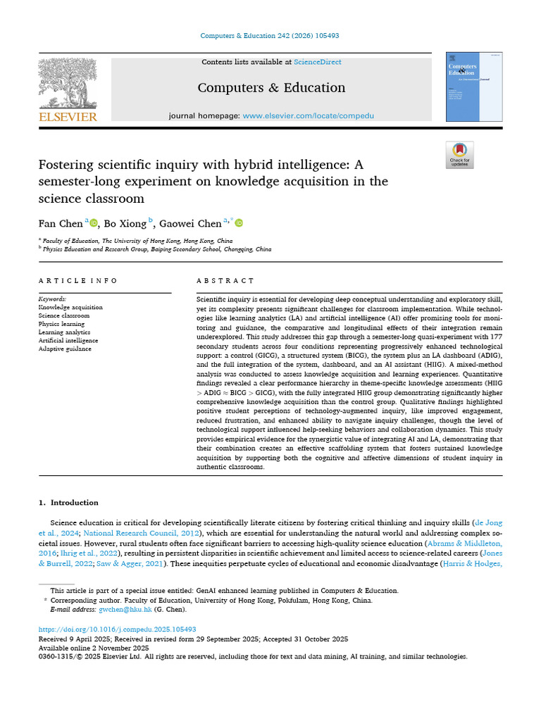 Enhancing Science Learning with AI | PDF | Inquiry Based Learning ...