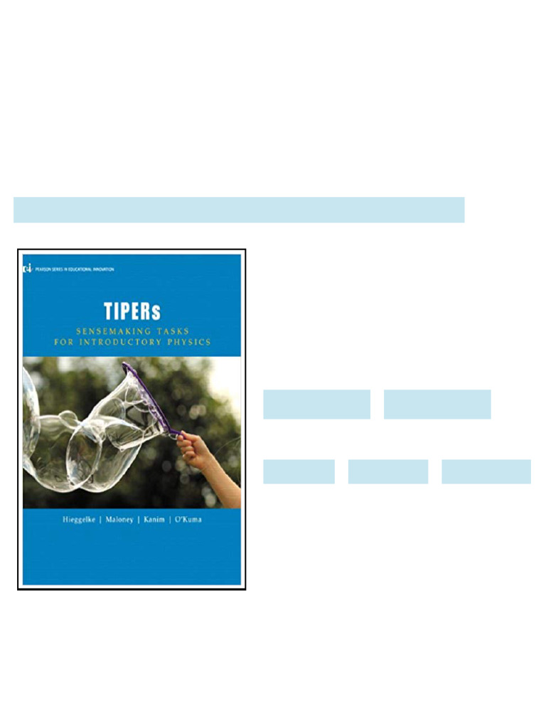 (Solution Manual) TIPERs Sensemaking Tasks for Introductory Physics by ...