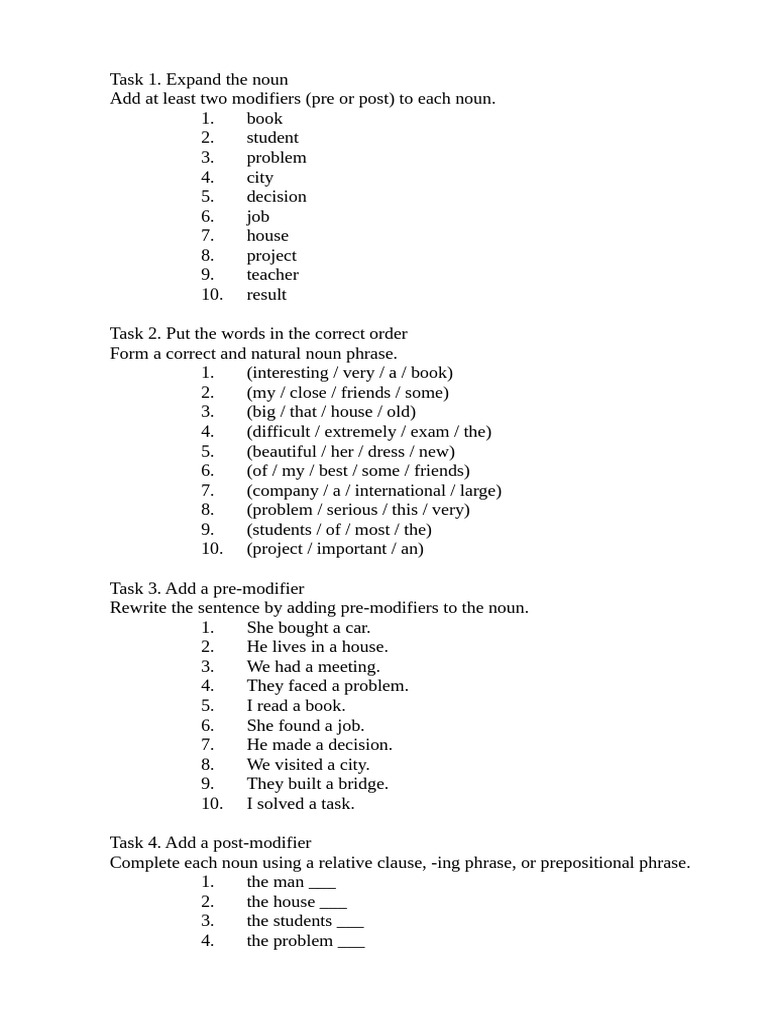 Pre and Post | PDF | Phrase | Sentence (Linguistics)