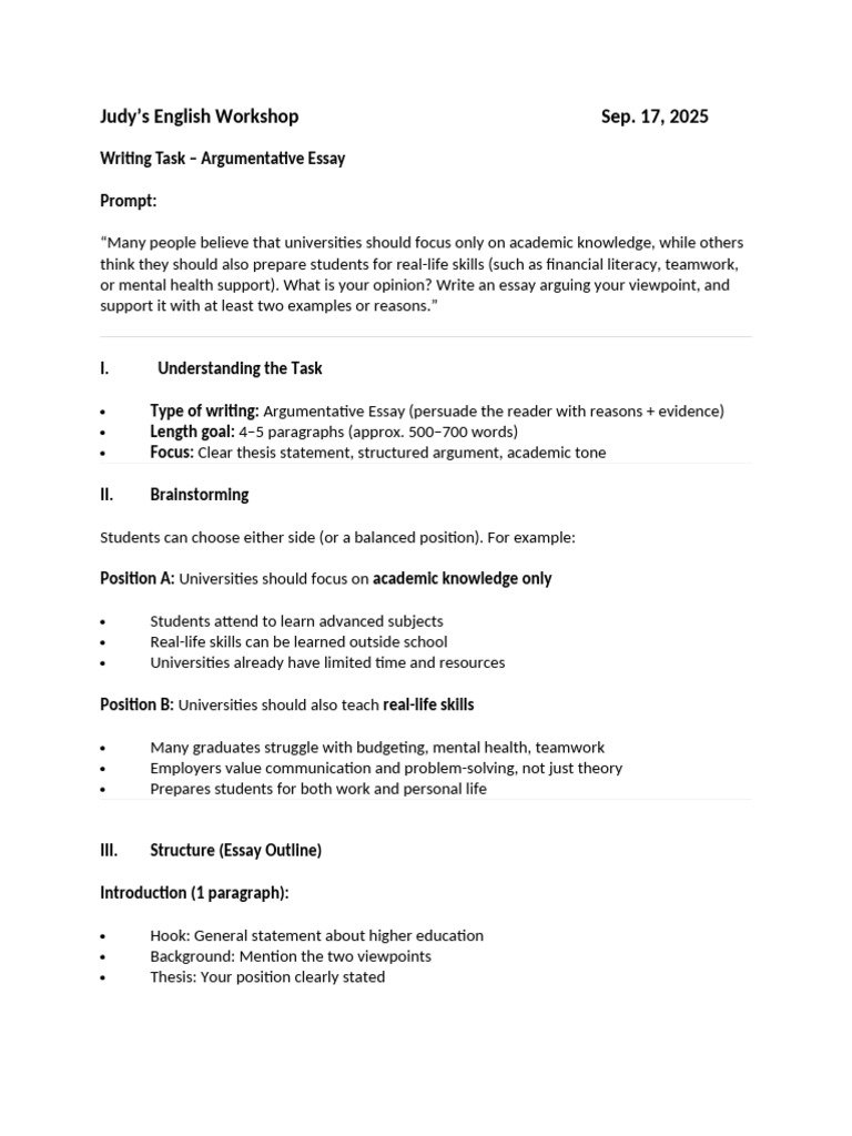 2025 Sep17 Writing Task | PDF | Essays | Reason