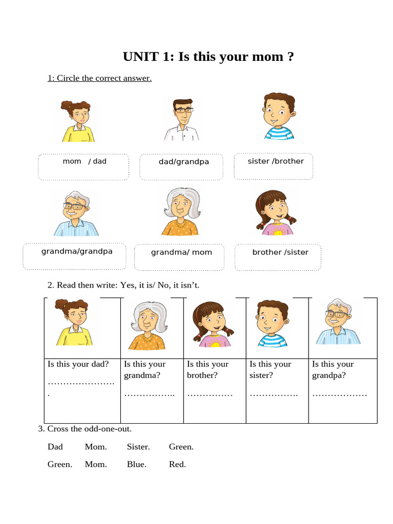Family Vocabulary and Activities Worksheet | PDF