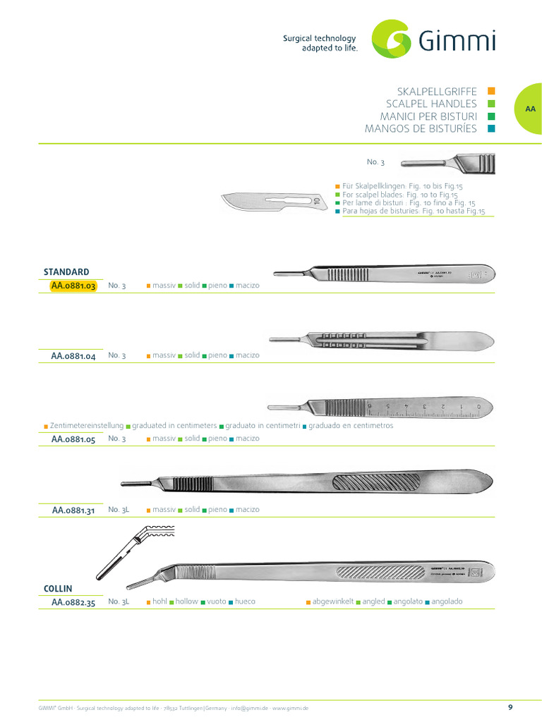 Surgical Instruments Catalog GIMMI® | PDF | Medical Equipment