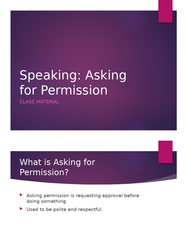 Asking for Permission: Key Phrases | PDF