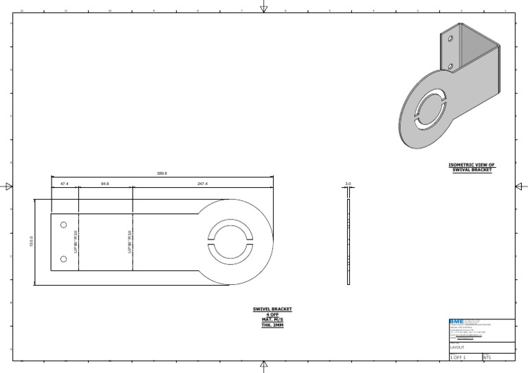 Isometric View of Swivel Bracket Design | PDF