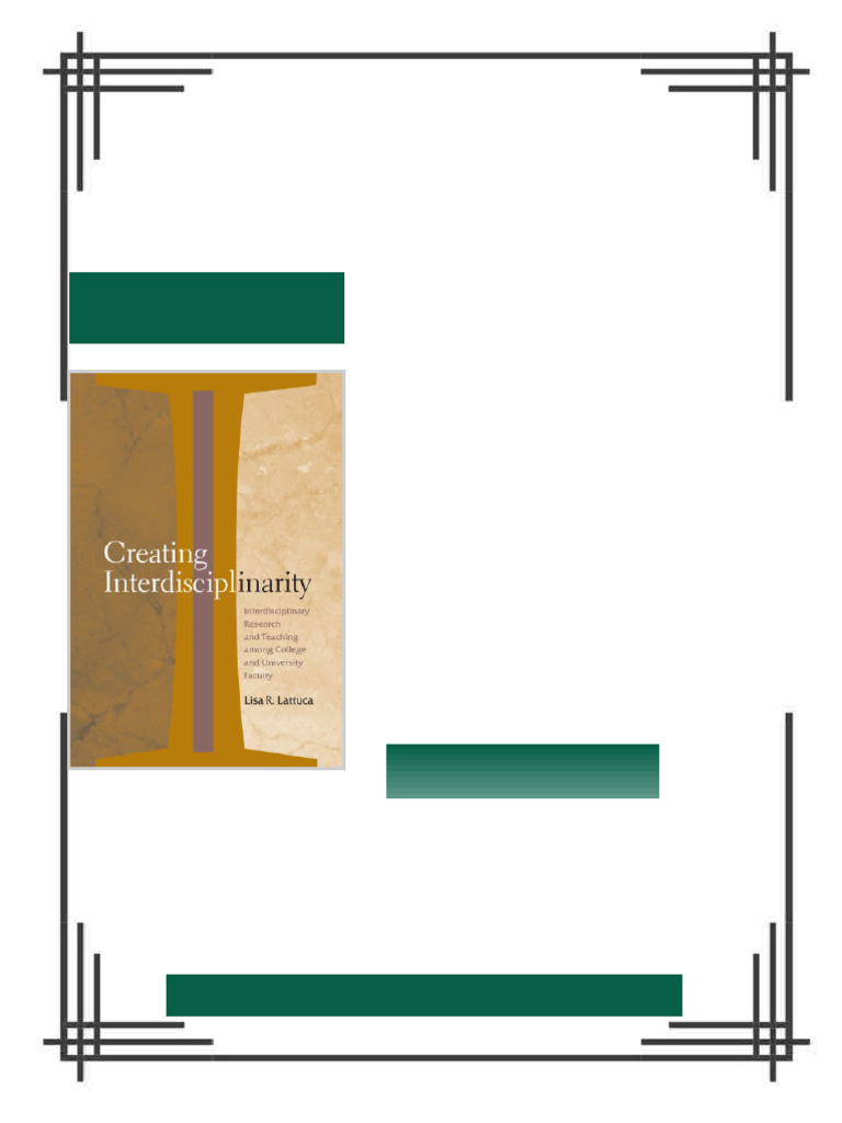 Creating interdisciplinarity interdisciplinary research and teaching ...