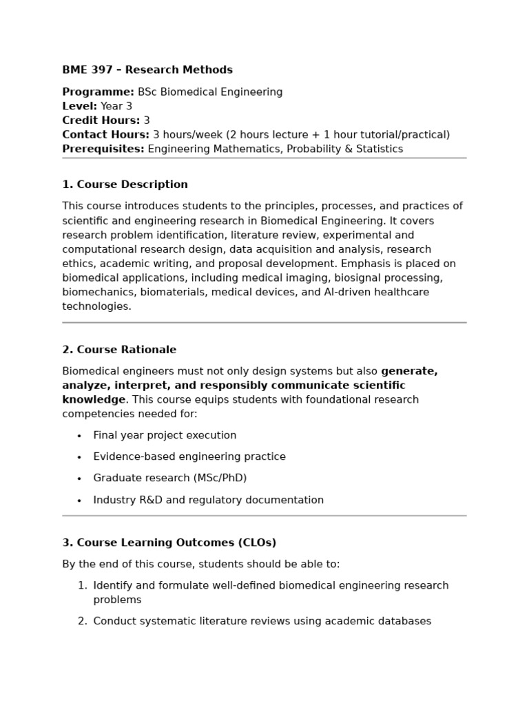Biomedical Engineering Research Methods | PDF | Statistics | Data