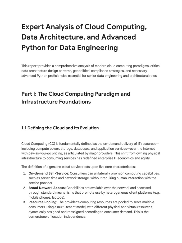 Cloud Computing and Data Engineering Concepts | PDF | Cloud Computing ...