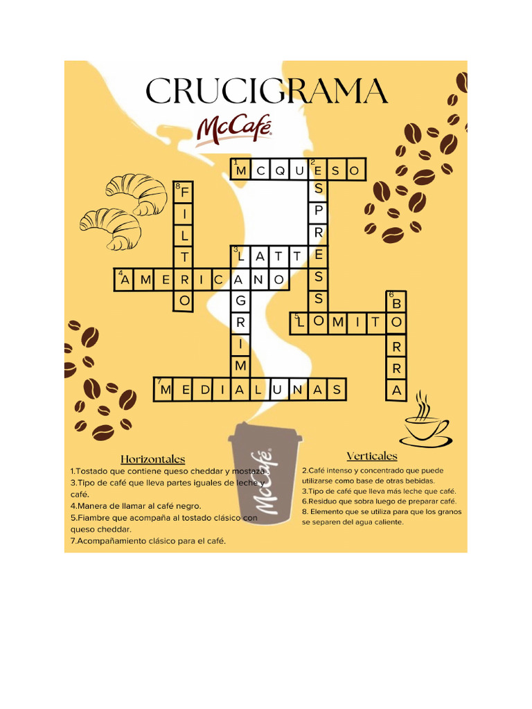 Crucigrama Mccafé | PDF