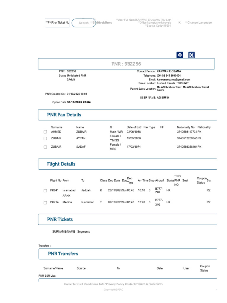 Zubair Ahmed x 03 Pnr - 9b2z56 | PDF | Internet | Computer Mediated ...