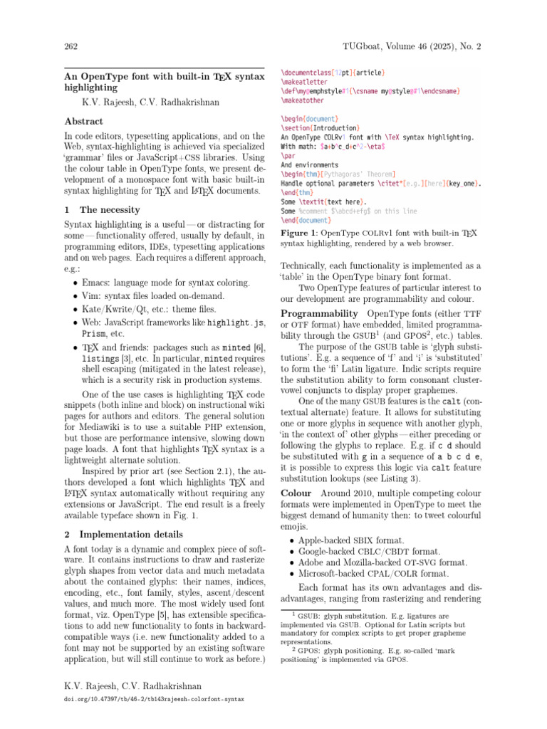 OpenType Font for TEX Syntax Highlighting | PDF | Te X | Text