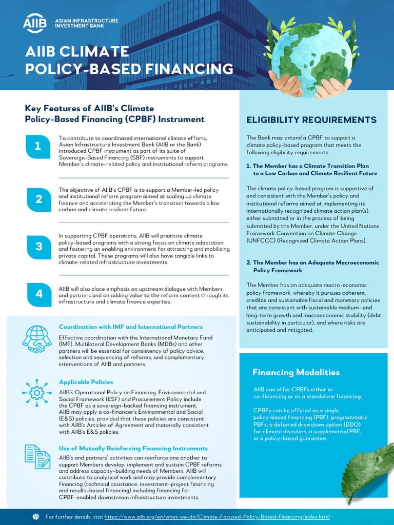AIIB Climate Policy Financing Overview | PDF | Asian Infrastructure ...