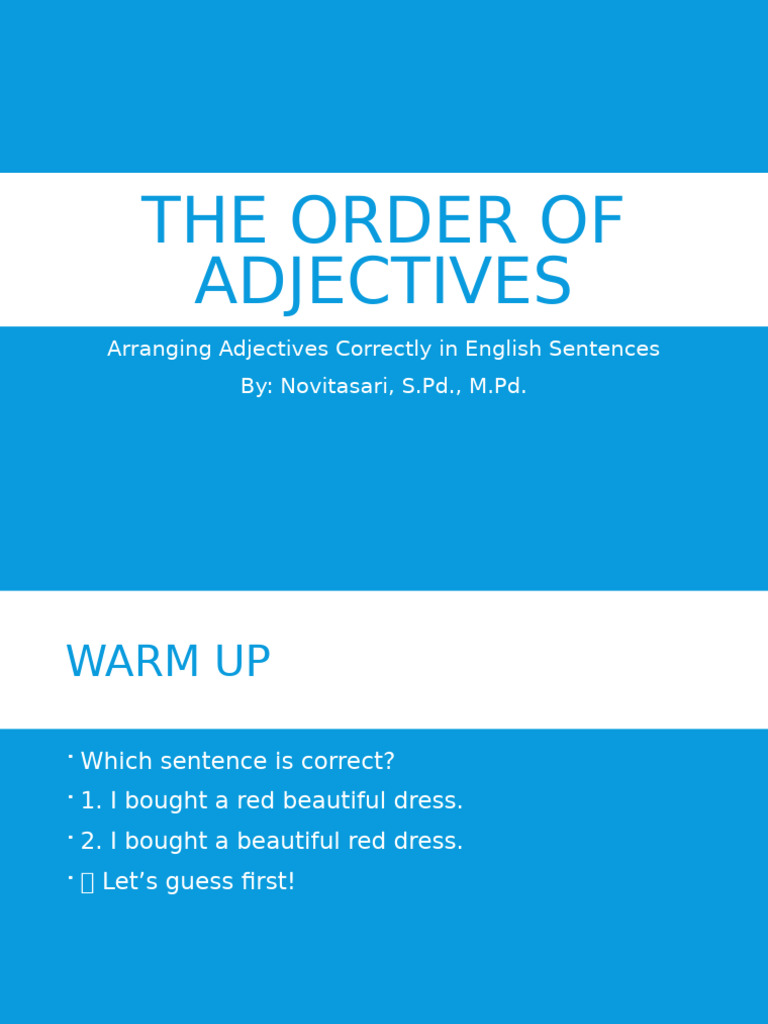 Correct Adjective Order in English | PDF | Adjective