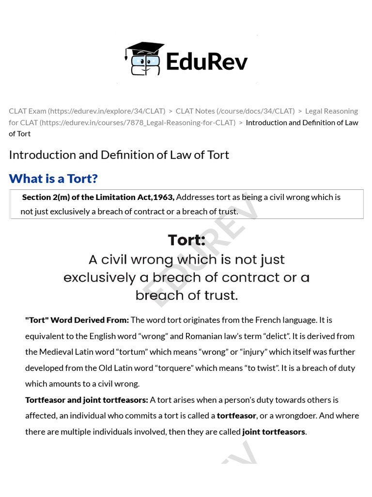 Understanding the Law of Torts | PDF | Tort | Damages