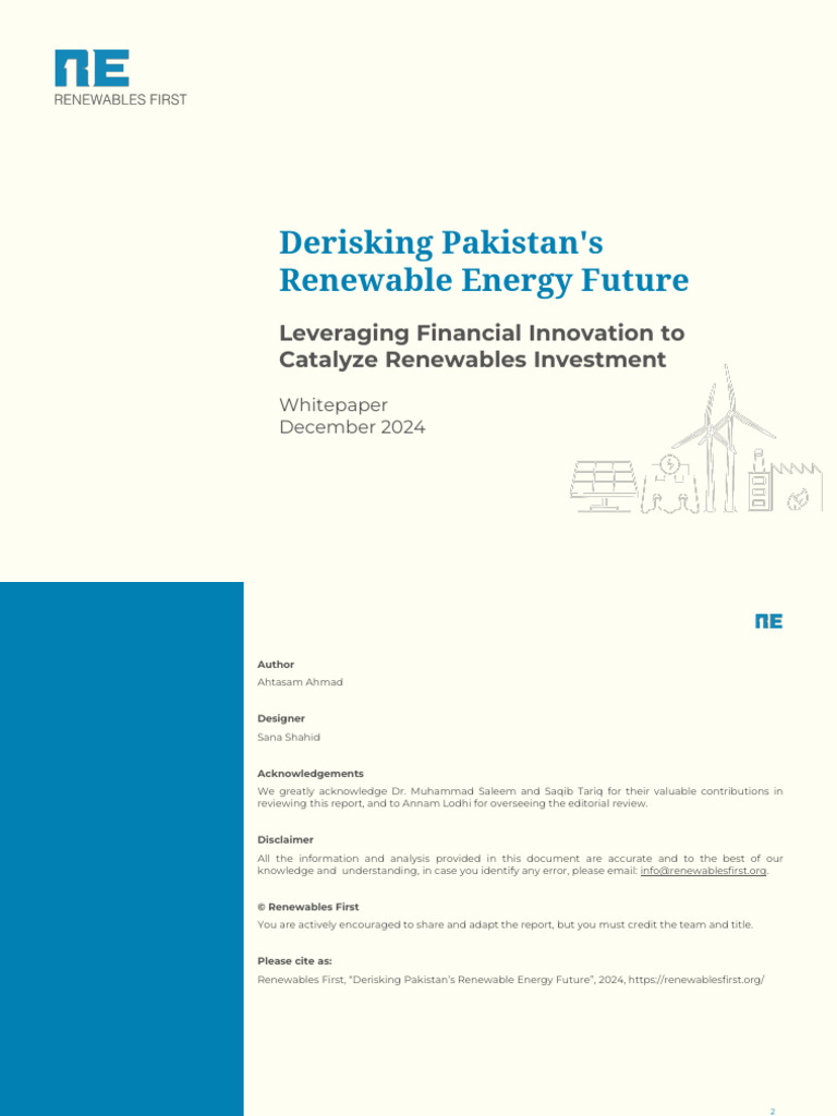 Derisking Pakistans Renewable Energy Future 0533f25b34 | PDF | Cost Of ...
