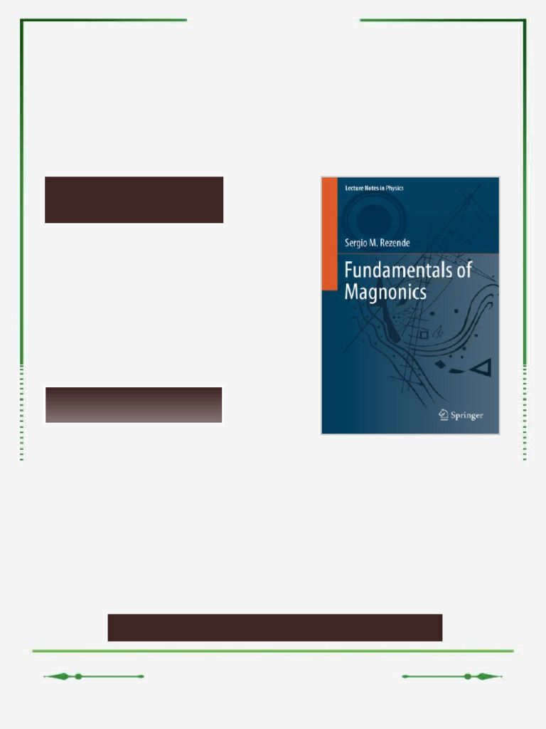 Fundamentals of Magnonics Sergio M. Rezende eBook formatted for tablet ...