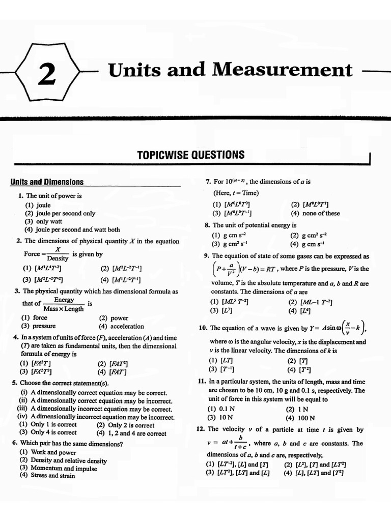 Units & Measurements | PDF