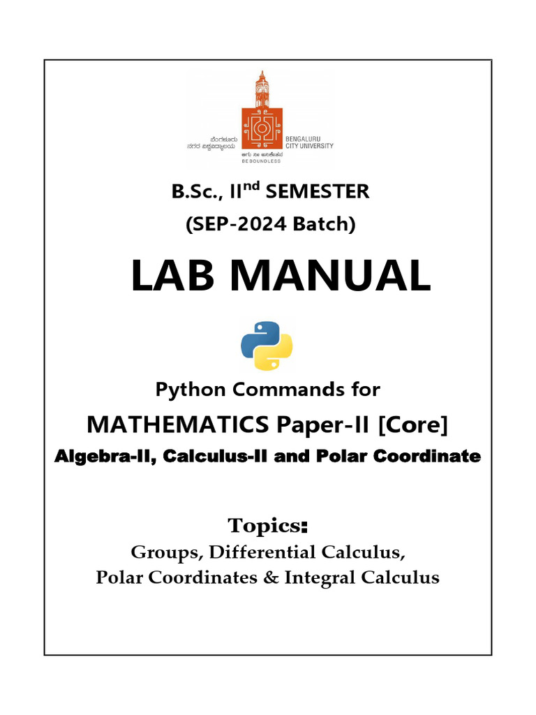 New Sep 2nd Sem Lab Manual Mathematics-2 | PDF | Mathematical Analysis ...