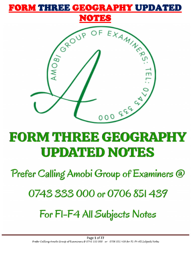 Form Three Geography Statistical Methods | PDF | Weathering | Stream