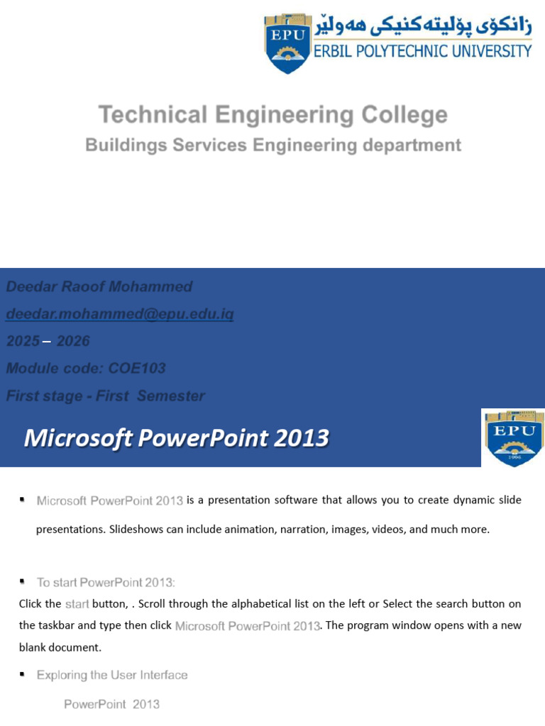 PowerPoint 2013 User Interface Guide | PDF | Microsoft Power Point ...