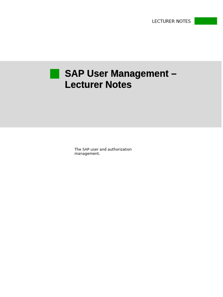 SAP User Management Guide for Lecturers | PDF | Password | Icon (Computing)