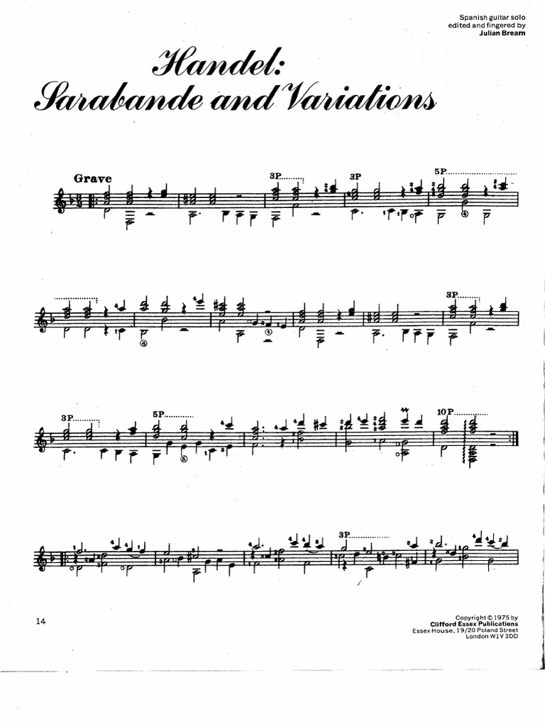 Handel Sarabande Variations | PDF