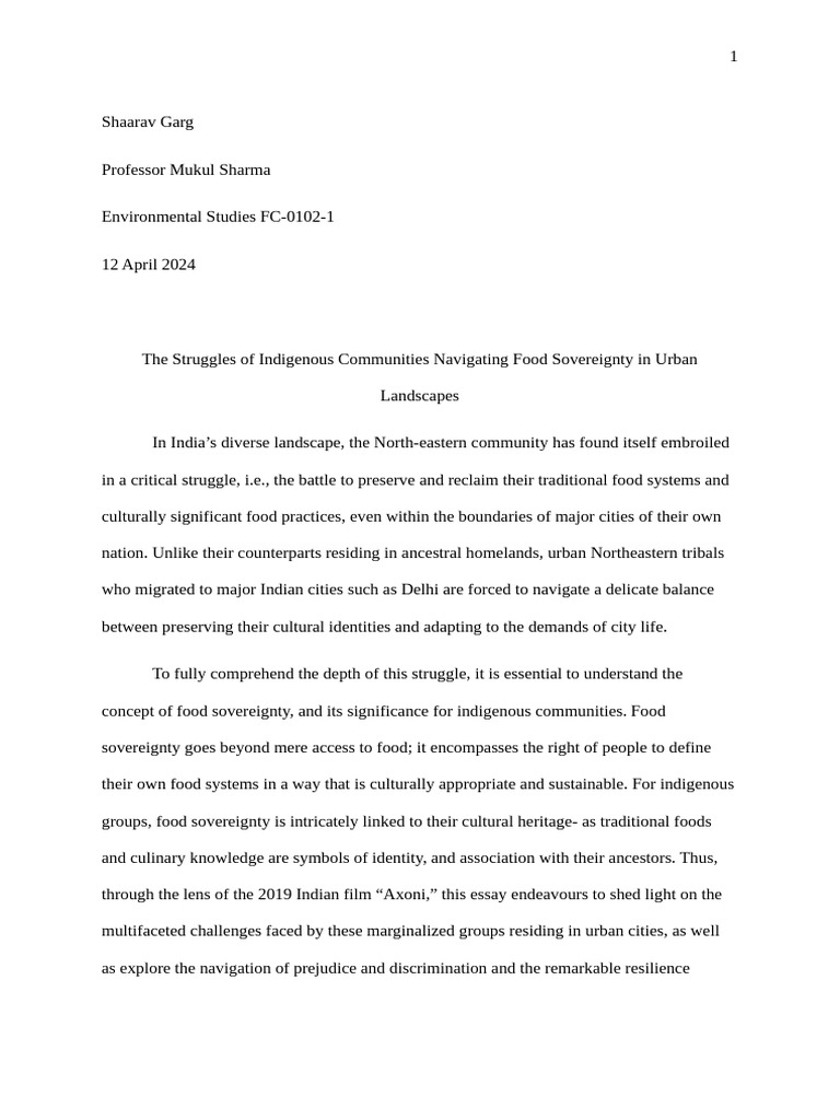 The Struggles of Indigenous Communities Navigating Food Sovereignty in ...