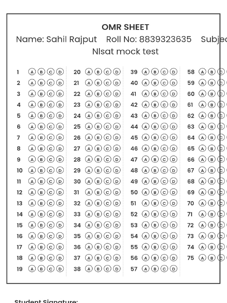 OMR Sheet | PDF