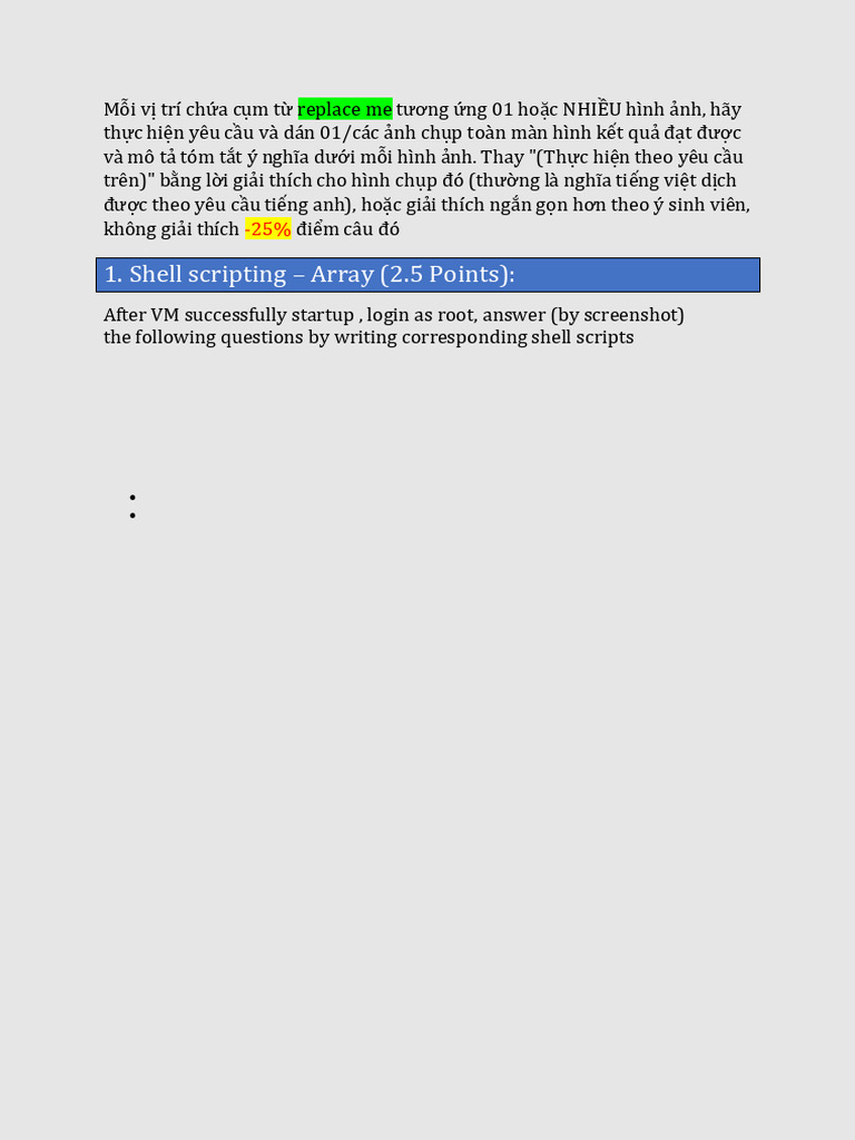 Shell Scripting Array (2.5 Points) | PDF