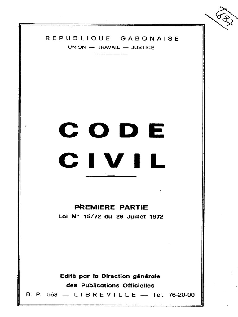Code Civil Gabonais : Partie I Résumé | PDF | Justice | Crime et violence