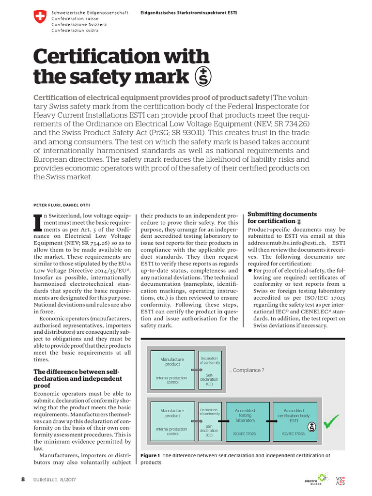 Swiss Low Voltage Equipment Certification | PDF | International ...