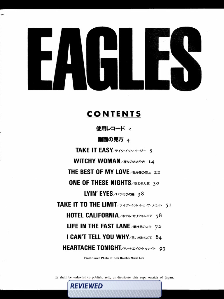 Eagles - Best | PDF