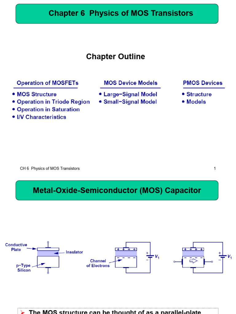 Physics of MOS Transistors Explained | PDF | Mosfet | Field Effect ...
