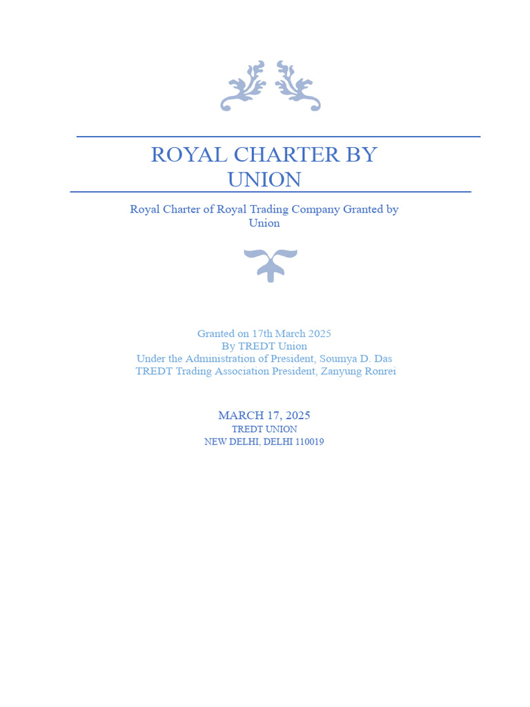 Royal Charter for Royal Trading Company | PDF | Governance | Presidents ...