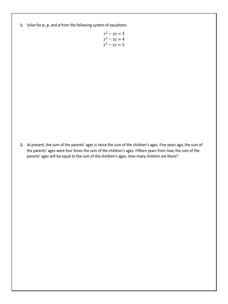 Solve Complex Math Problems and Puzzles | PDF