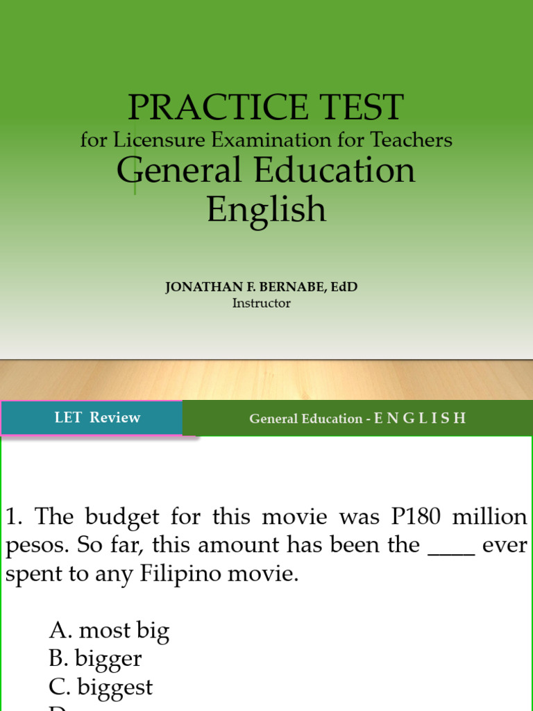 LET-Practice-Test-English-Copy-for-Students_011308 | PDF