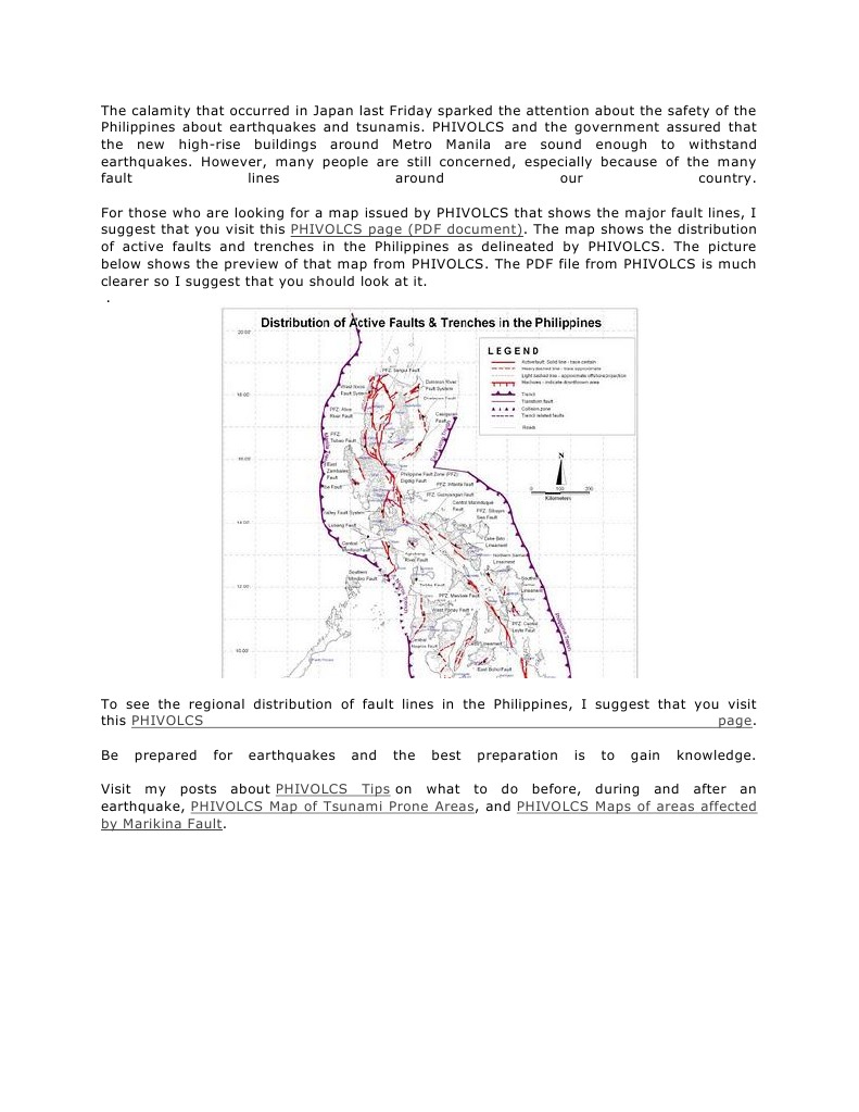 Philippines Earthquake Fault Lines Map | PDF | Politics