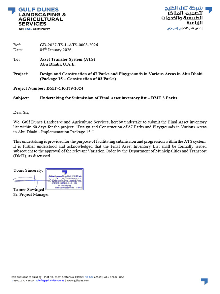 Final Asset Inventory for Abu Dhabi Parks | PDF