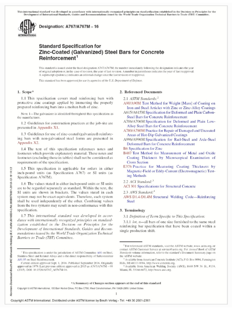 Astm A767-A767m - 2016 | PDF