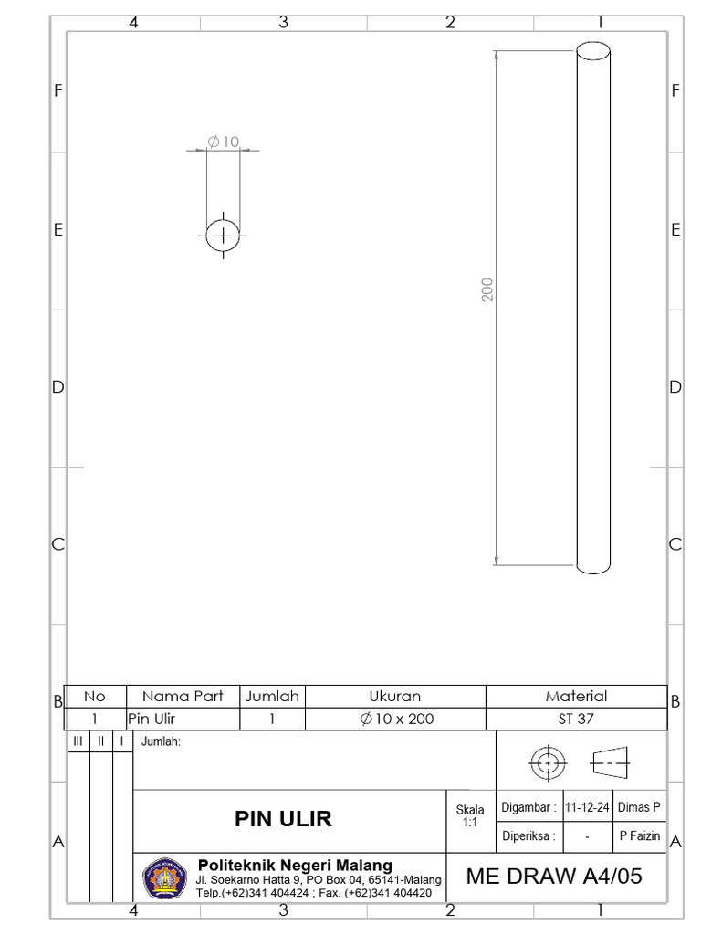 Spesifikasi Pin Ulir ST 37 10x200 | PDF